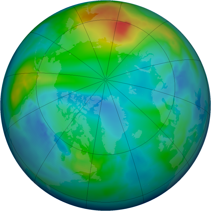 Arctic ozone map for 30 November 2012
